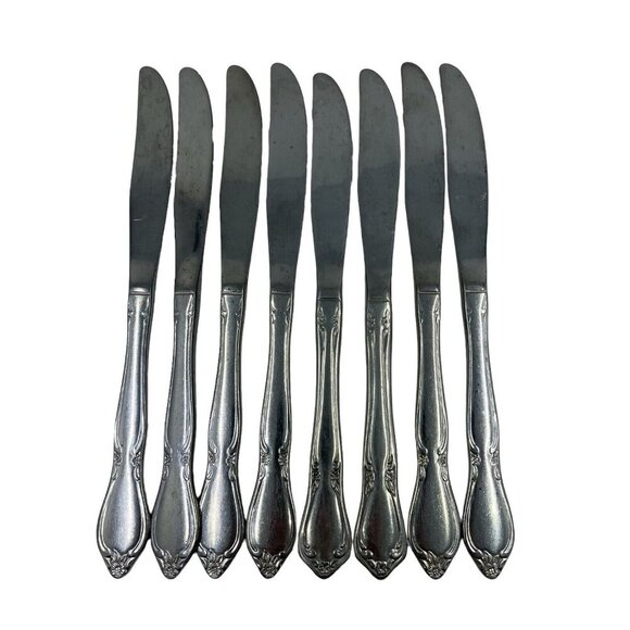 Oneida Community Chatelaine Stainless Flatware Dinner Knife Lot Of 8 Solid‎ Hand - Picture 1 of 4